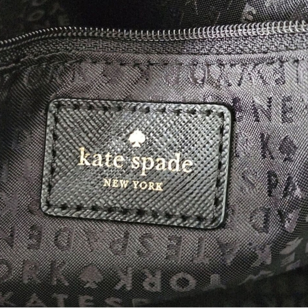 KATE SPADE Blake Avenue Hilo Nylon Black Backpack Gold-tone Name Plate -NWOT - Picture 11 of 12